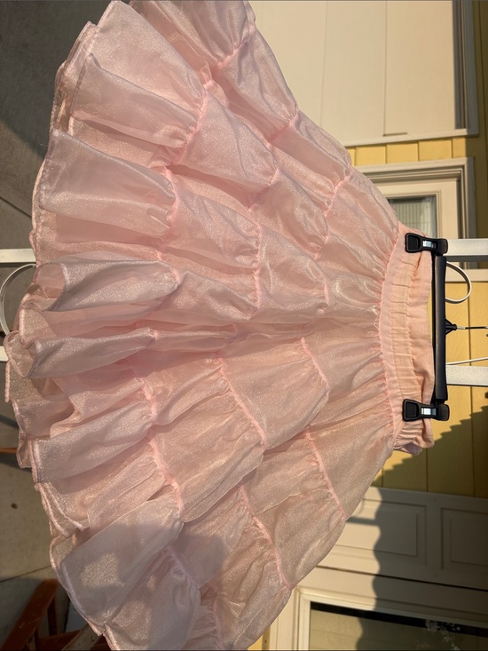 None Dresses & Skirts - Pastel Pink Tiered Organza Skater Skirt